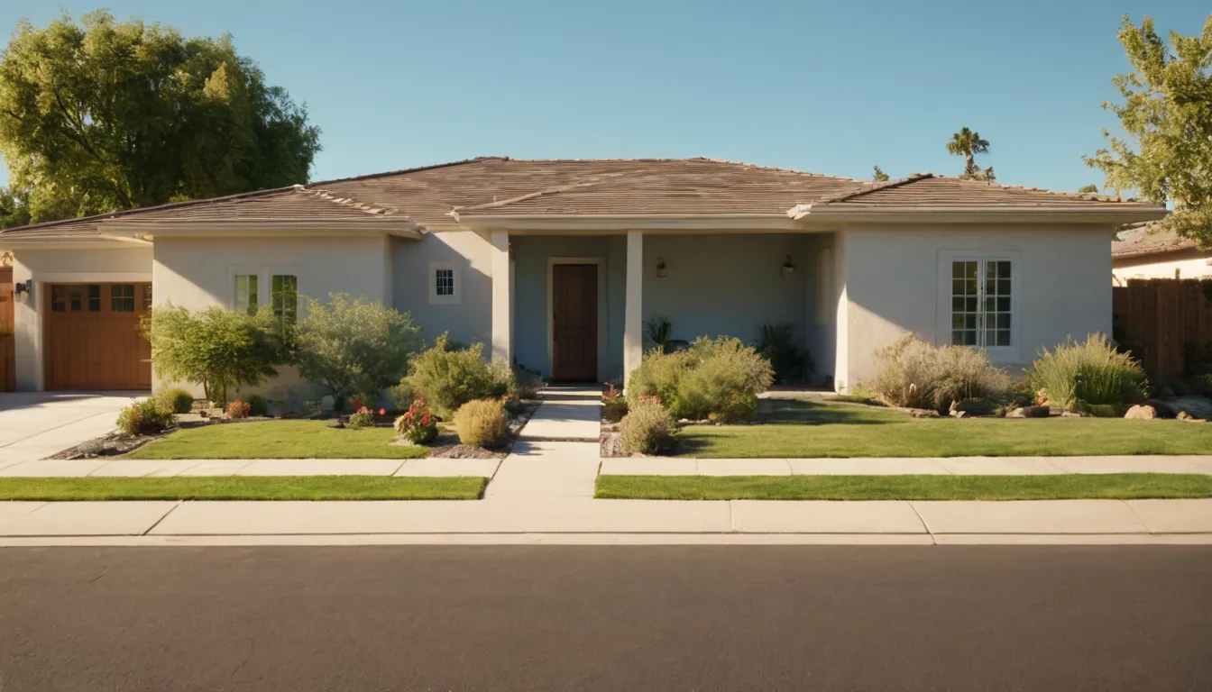 Stucco ranch homes typical of the Woodside area